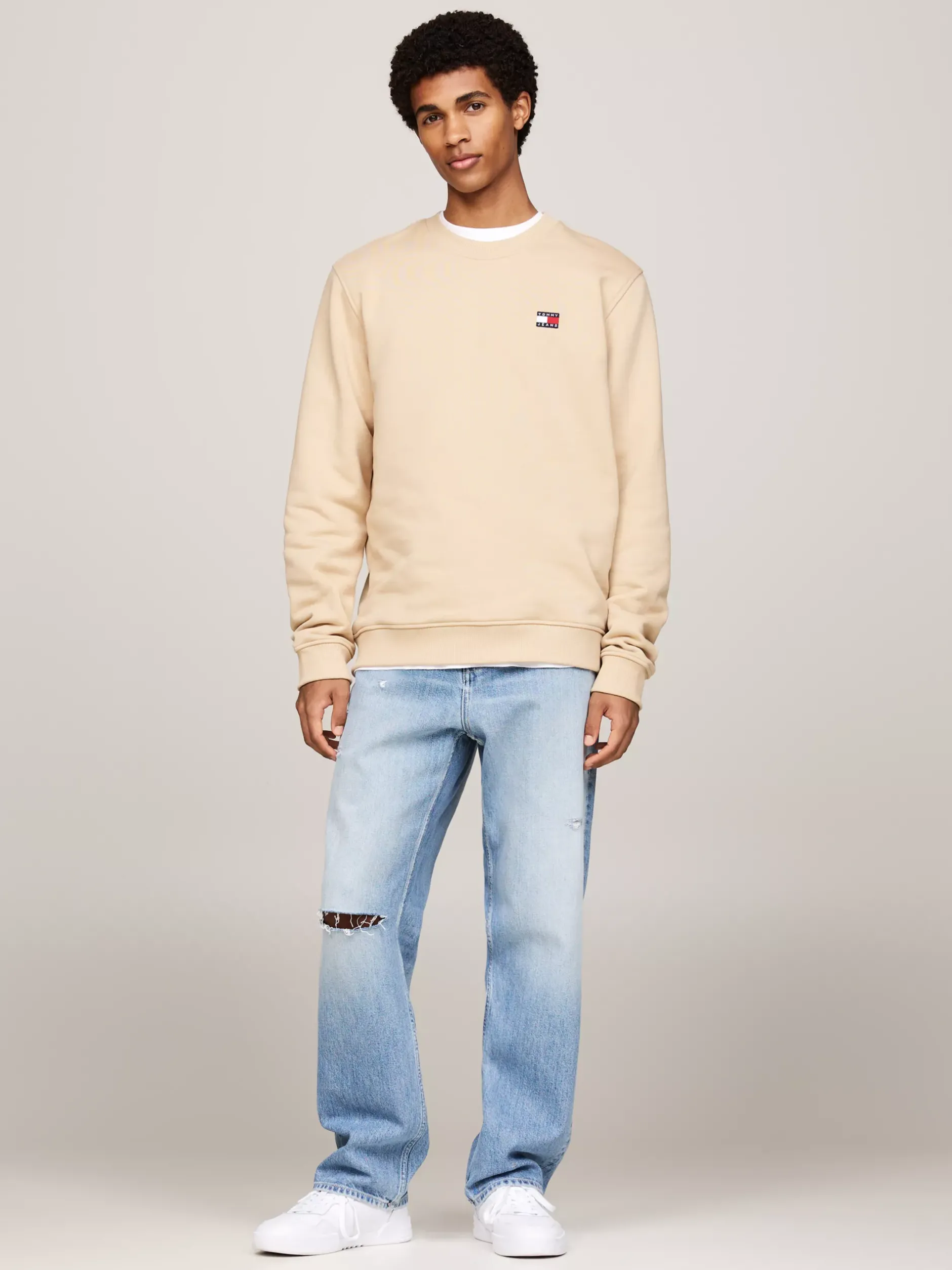 Bluzy Dresowe & Z Kapturem*Tommy Hilfiger Bluza Z Okrągłym Dekoltem I Naszywką Tommy GENTLE GOLD
