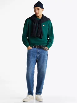 Bluzy Dresowe & Z Kapturem*Tommy Hilfiger Bluza Z Okrągłym Dekoltem I Naszywką Tommy DEEP SEAWATER