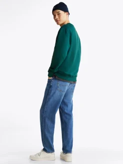 Bluzy Dresowe & Z Kapturem*Tommy Hilfiger Bluza Z Okrągłym Dekoltem I Naszywką Tommy DEEP SEAWATER