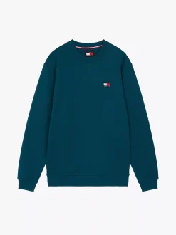 Bluzy Dresowe & Z Kapturem*Tommy Hilfiger Bluza Z Okrągłym Dekoltem I Naszywką Tommy DEEP SEAWATER