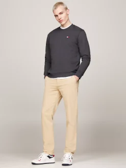 Bluzy Dresowe & Z Kapturem*Tommy Hilfiger Bluza Z Okrągłym Dekoltem I Naszywką Tommy NEW CHARCOAL