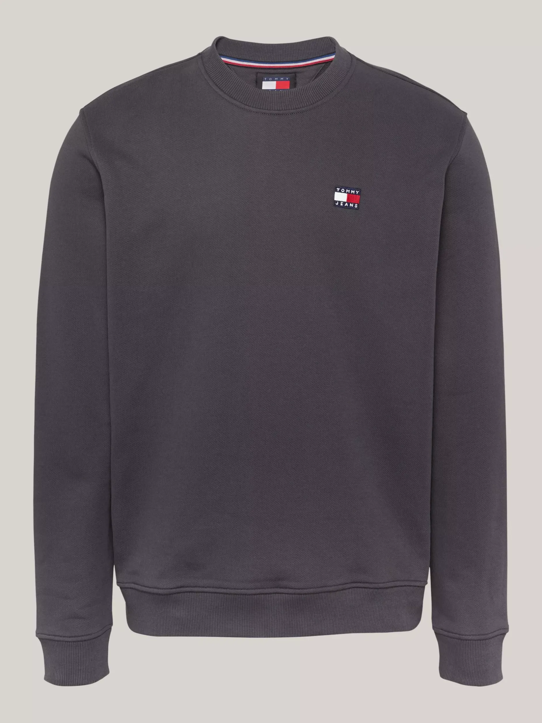 Bluzy Dresowe & Z Kapturem*Tommy Hilfiger Bluza Z Okrągłym Dekoltem I Naszywką Tommy NEW CHARCOAL