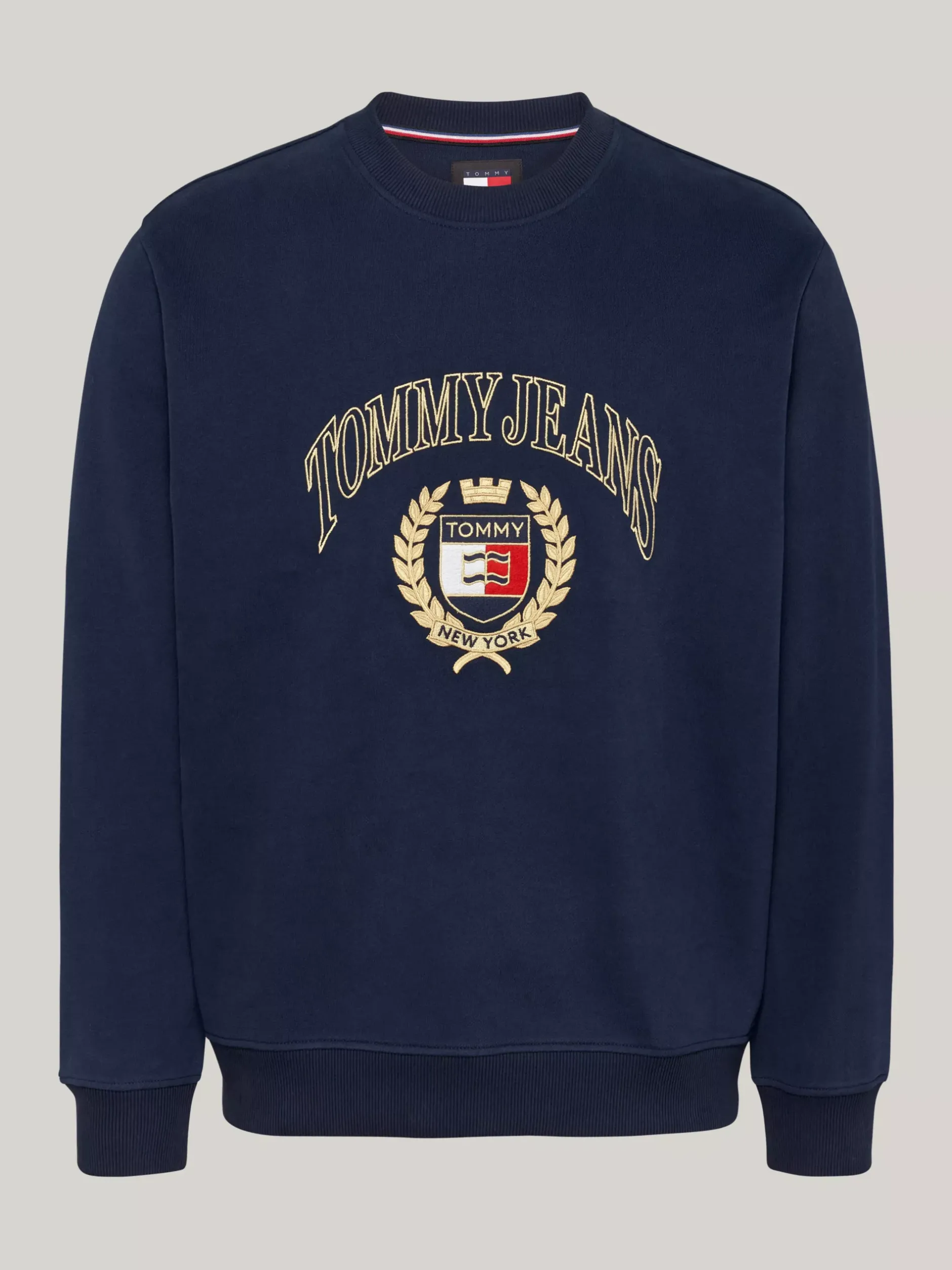 Bluzy Dresowe & Z Kapturem*Tommy Hilfiger Bluza Z Okrągłym Dekoltem I Logo DARK NIGHT NAVY