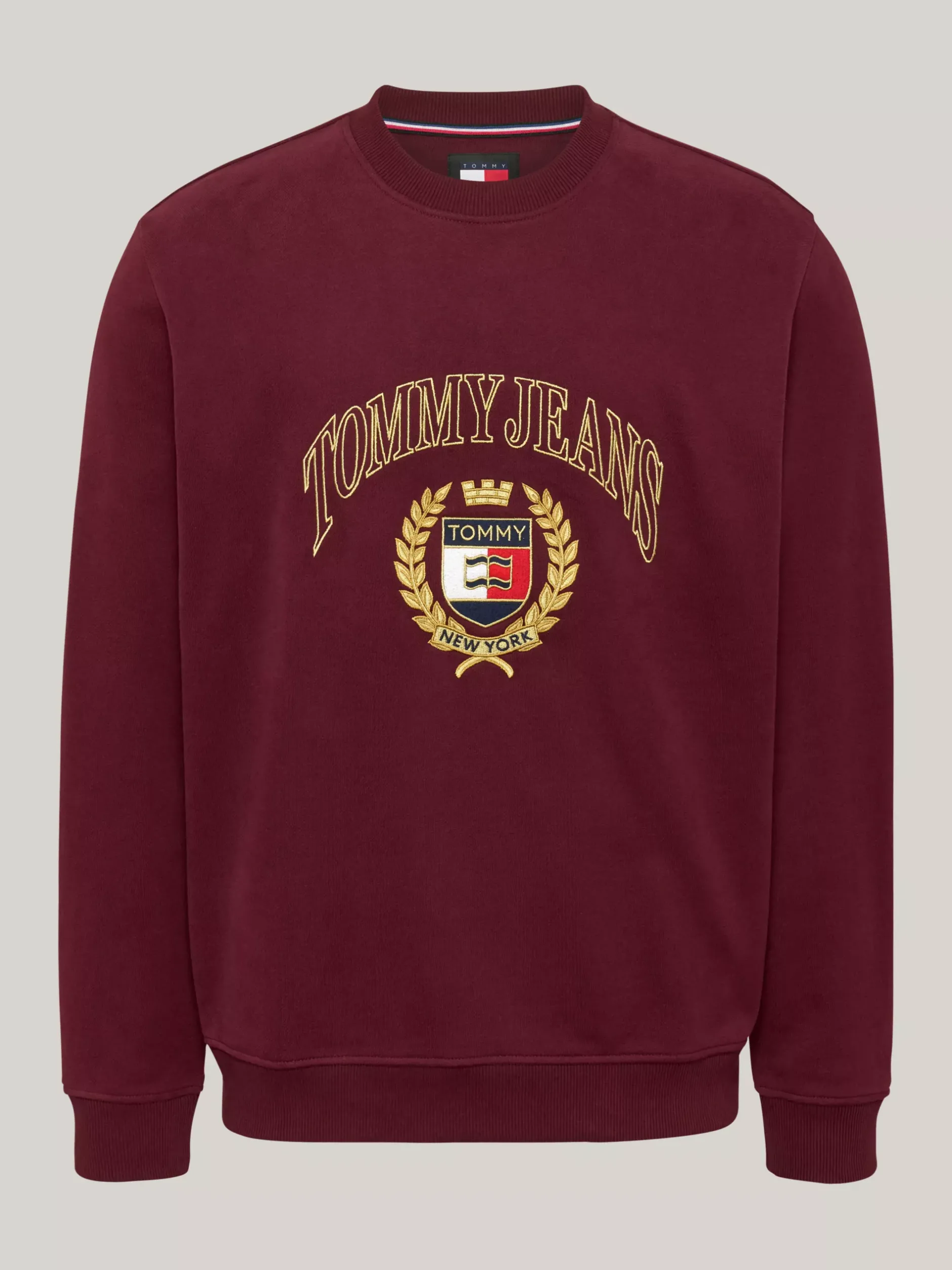 Bluzy Dresowe & Z Kapturem*Tommy Hilfiger Bluza Z Okrągłym Dekoltem I Logo DEEP ROUGE