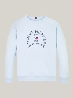 Bluzy Dresowe I Z Kapturem*Tommy Hilfiger Bluza Z Okrągłym Dekoltem I Logo BREEZY BLUE