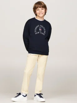 Bluzy Dresowe I Z Kapturem*Tommy Hilfiger Bluza Z Okrągłym Dekoltem I Logo DESERT SKY