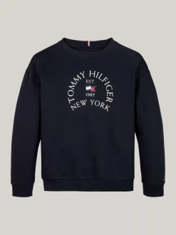 Bluzy Dresowe I Z Kapturem*Tommy Hilfiger Bluza Z Okrągłym Dekoltem I Logo DESERT SKY