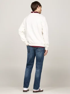 Bluzy Dresowe & Z Kapturem*Tommy Hilfiger Bluza Z Okrągłym Dekoltem I Wyszywanym Logo IVORY PETAL