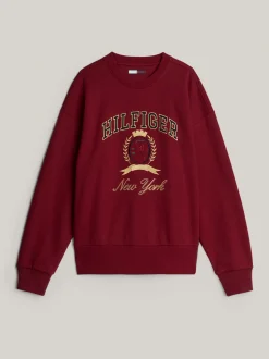 Bluzy Dresowe & Z Kapturem*Tommy Hilfiger Bluza Z Okrągłym Dekoltem I Emblematem ROUGE
