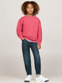 Bluzy Dresowe I Z Kapturem|Bluzy Dresowe I Z Kapturem*Tommy Hilfiger Bluza Z Okrągłym Dekoltem Z Flagą HERITAGE PINK