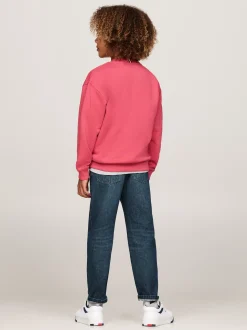 Bluzy Dresowe I Z Kapturem|Bluzy Dresowe I Z Kapturem*Tommy Hilfiger Bluza Z Okrągłym Dekoltem Z Flagą HERITAGE PINK