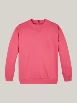 Bluzy Dresowe I Z Kapturem|Bluzy Dresowe I Z Kapturem*Tommy Hilfiger Bluza Z Okrągłym Dekoltem Z Flagą HERITAGE PINK