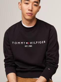 Dresy|Bluzy Dresowe & Z Kapturem*Tommy Hilfiger Bluza Z Okrągłym Dekoltem Z Logo BLACK