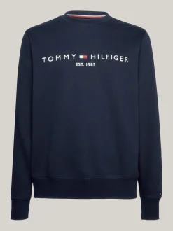 Bluzy Dresowe & Z Kapturem*Tommy Hilfiger Bluza Z Okrągłym Dekoltem Z Logo DESERT SKY