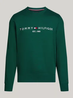 Bluzy Dresowe & Z Kapturem*Tommy Hilfiger Bluza Z Okrągłym Dekoltem Z Logo ORNAMENTAL GREEN