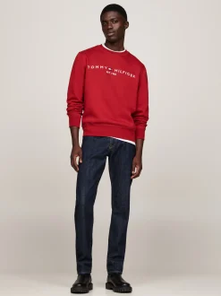 Bluzy Dresowe & Z Kapturem*Tommy Hilfiger Bluza Z Okrągłym Dekoltem Z Logo DARK MAGMA
