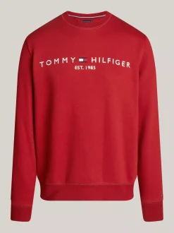 Bluzy Dresowe & Z Kapturem*Tommy Hilfiger Bluza Z Okrągłym Dekoltem Z Logo DARK MAGMA