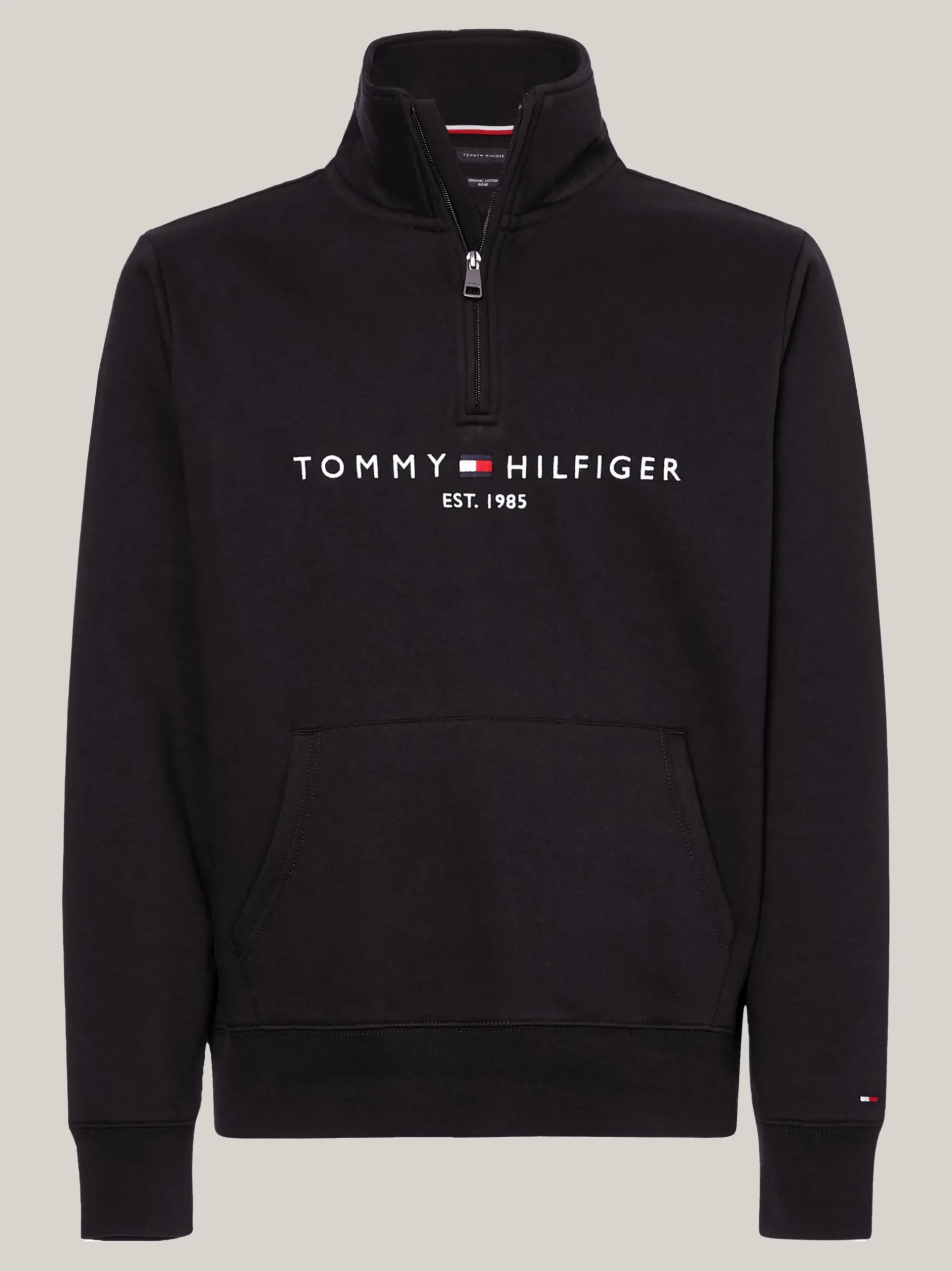 Bluzy Dresowe & Z Kapturem*Tommy Hilfiger Bluza Z Półgolfem I Zamkiem Do 1/4 Długości BLACK