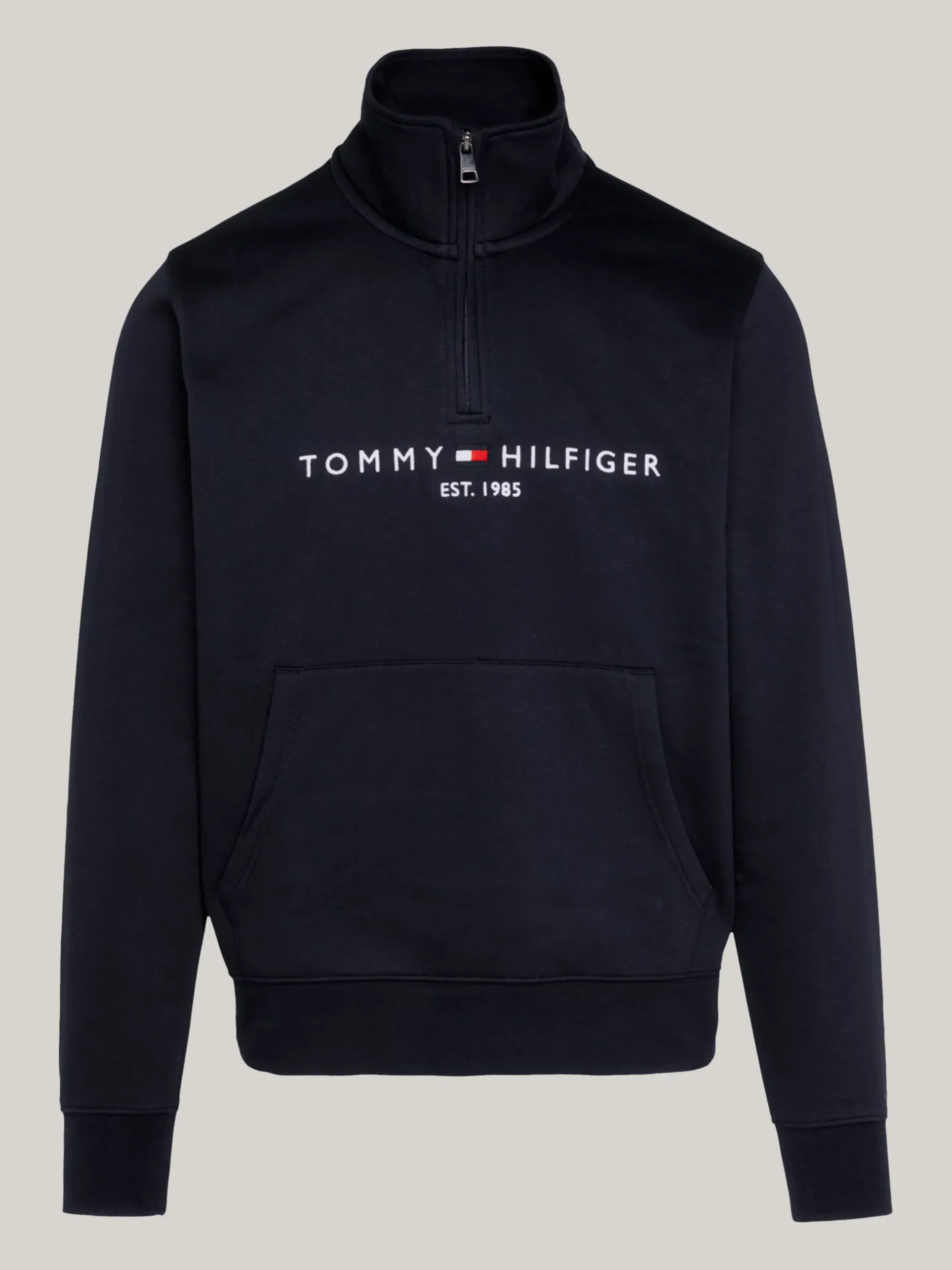 Bluzy Dresowe & Z Kapturem|Dresy*Tommy Hilfiger Bluza Z Półgolfem I Zamkiem Do 1/4 Długości DESERT SKY