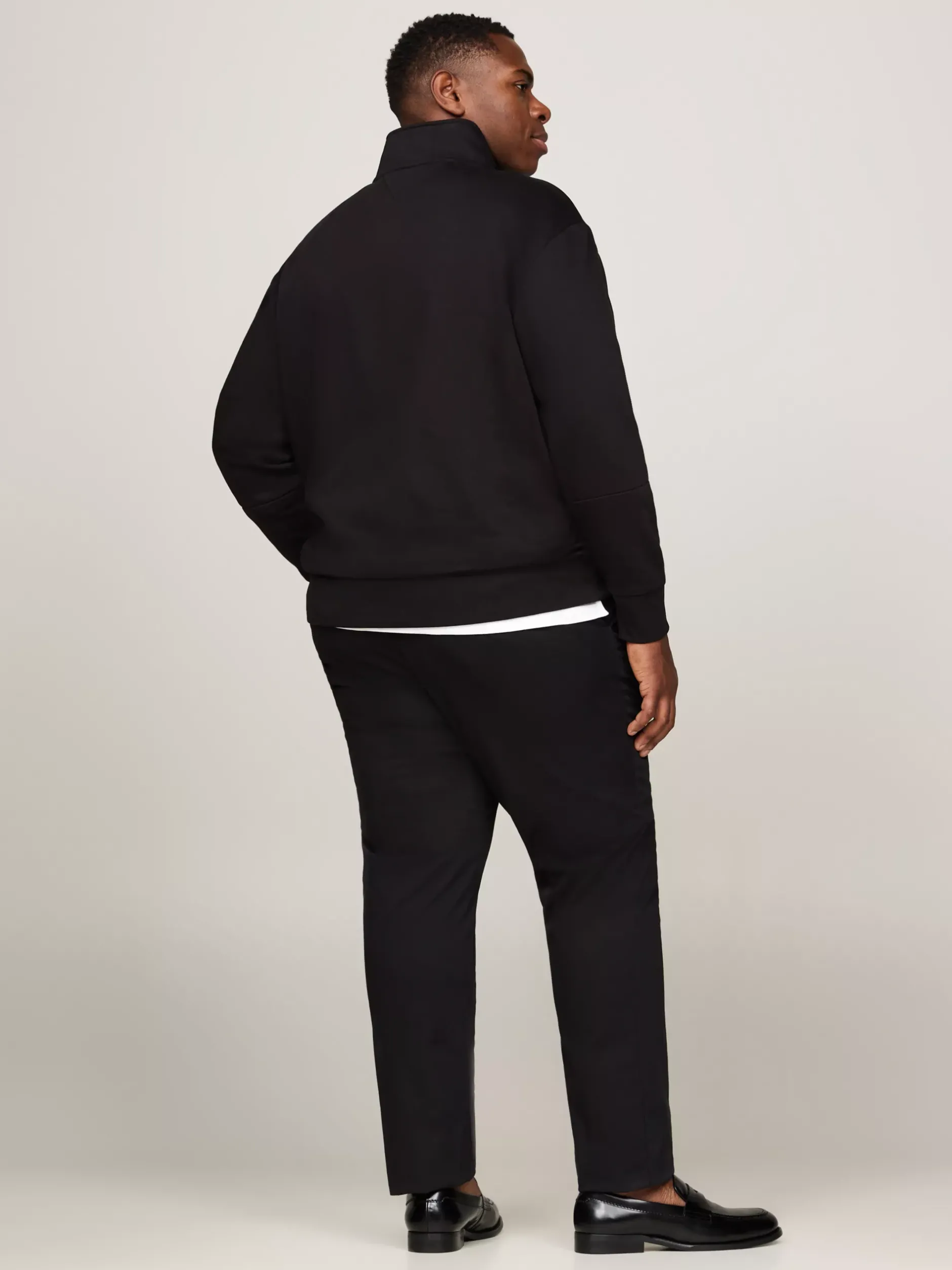 Bluzy Dresowe & Z Kapturem*Tommy Hilfiger Bluza Z Półgolfem Z Kolekcji Plus BLACK