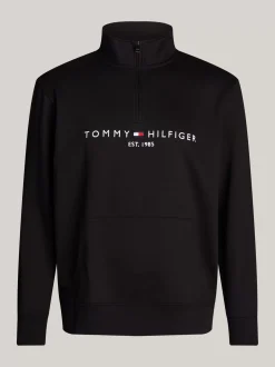 Bluzy Dresowe & Z Kapturem*Tommy Hilfiger Bluza Z Półgolfem Z Kolekcji Plus BLACK
