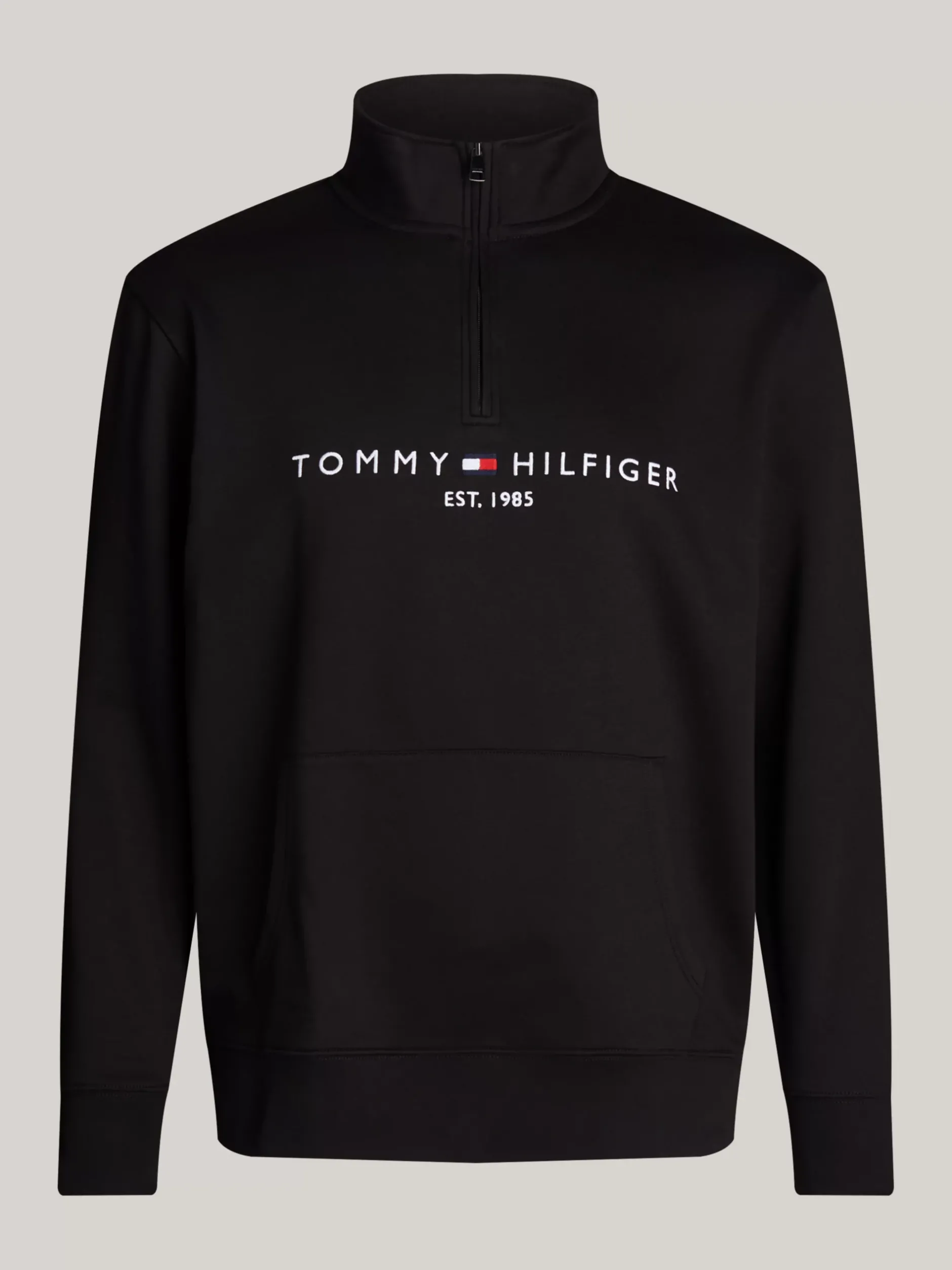 Bluzy Dresowe & Z Kapturem*Tommy Hilfiger Bluza Z Półgolfem Z Kolekcji Plus BLACK