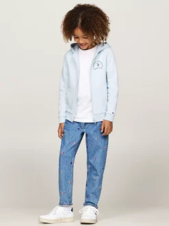 Bluzy Dresowe I Z Kapturem*Tommy Hilfiger Bluza Z Polaru Z Kapturem BREEZY BLUE
