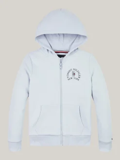 Bluzy Dresowe I Z Kapturem*Tommy Hilfiger Bluza Z Polaru Z Kapturem BREEZY BLUE