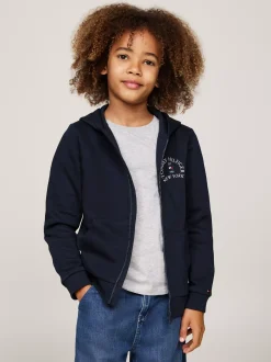 Bluzy Dresowe I Z Kapturem*Tommy Hilfiger Bluza Z Polaru Z Kapturem DESERT SKY