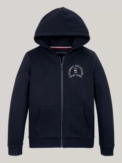 Bluzy Dresowe I Z Kapturem*Tommy Hilfiger Bluza Z Polaru Z Kapturem DESERT SKY