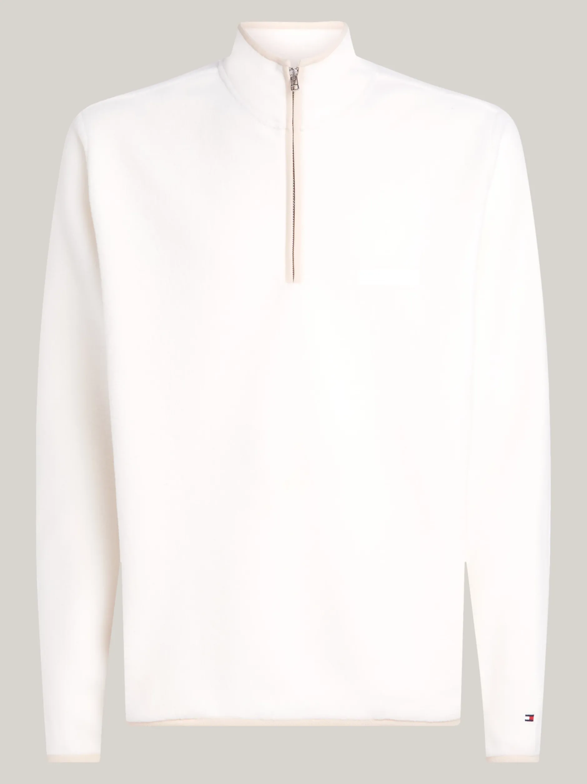 Bluzy Dresowe & Z Kapturem*Tommy Hilfiger Bluza Z Teksturowanej Dzianiny Z Zamkiem IVORY PETAL