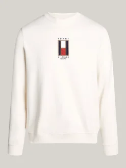 Bluzy Dresowe & Z Kapturem*Tommy Hilfiger Bluza Z Wyszywanym Pionowym Logo IVORY PETAL