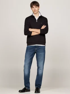 Bluzy Dresowe & Z Kapturem*Tommy Hilfiger Bluza Z Zapięciem Na Zamek Do 1/4 Długości BLACK