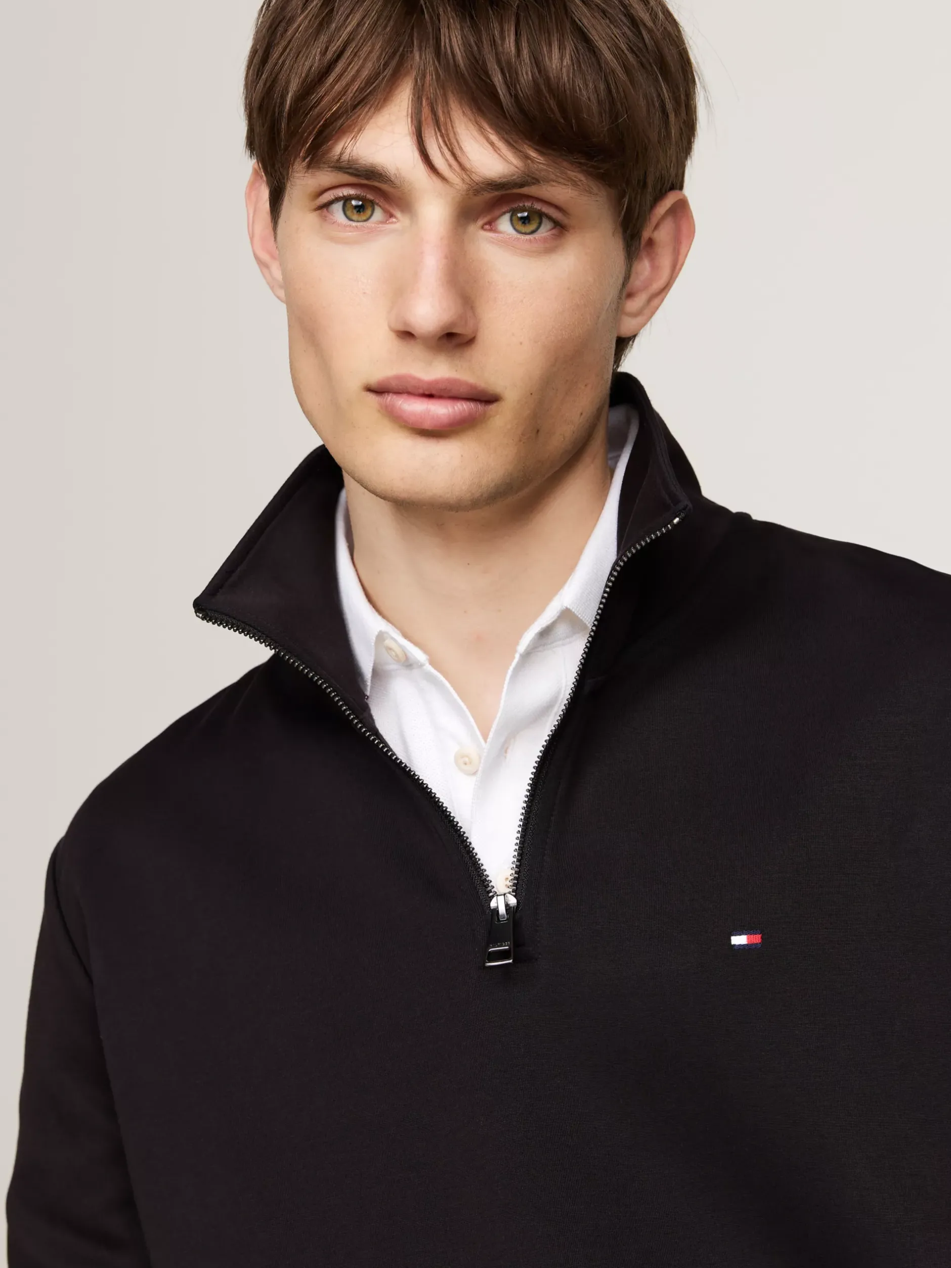 Bluzy Dresowe & Z Kapturem*Tommy Hilfiger Bluza Z Zapięciem Na Zamek Do 1/4 Długości BLACK
