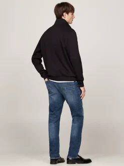 Bluzy Dresowe & Z Kapturem*Tommy Hilfiger Bluza Z Zapięciem Na Zamek Do 1/4 Długości BLACK