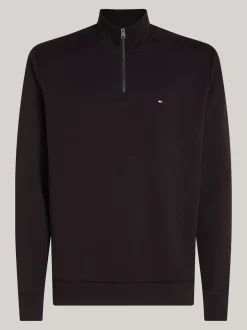 Bluzy Dresowe & Z Kapturem*Tommy Hilfiger Bluza Z Zapięciem Na Zamek Do 1/4 Długości BLACK