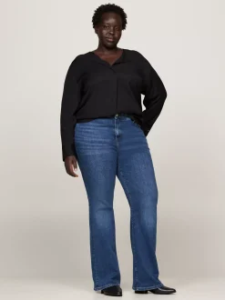 Koszule & Bluzki*Tommy Hilfiger Bluzka Curve O Luźnym Kroju BLACK