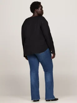 Koszule & Bluzki*Tommy Hilfiger Bluzka Curve O Luźnym Kroju BLACK