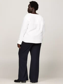 Koszule & Bluzki*Tommy Hilfiger Bluzka Curve O Luźnym Kroju ANCIENT WHITE