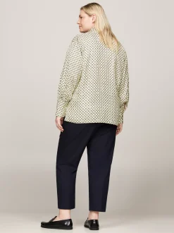 Koszule & Bluzki*Tommy Hilfiger Bluzka Curve W Apaszkowy Wzór Z Wiązaniem HERITAGE FOULARD/ LEMON ZEST