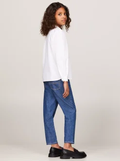 Topy I T-Shirty*Tommy Hilfiger Bluzka Essential Z Marszczonymi Rękawami WHITE