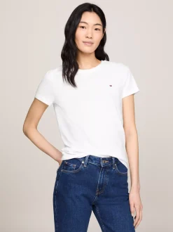 T-Shirty*Tommy Hilfiger Bluzka Heritage Z Okrągłym Dekoltem CLASSIC WHITE