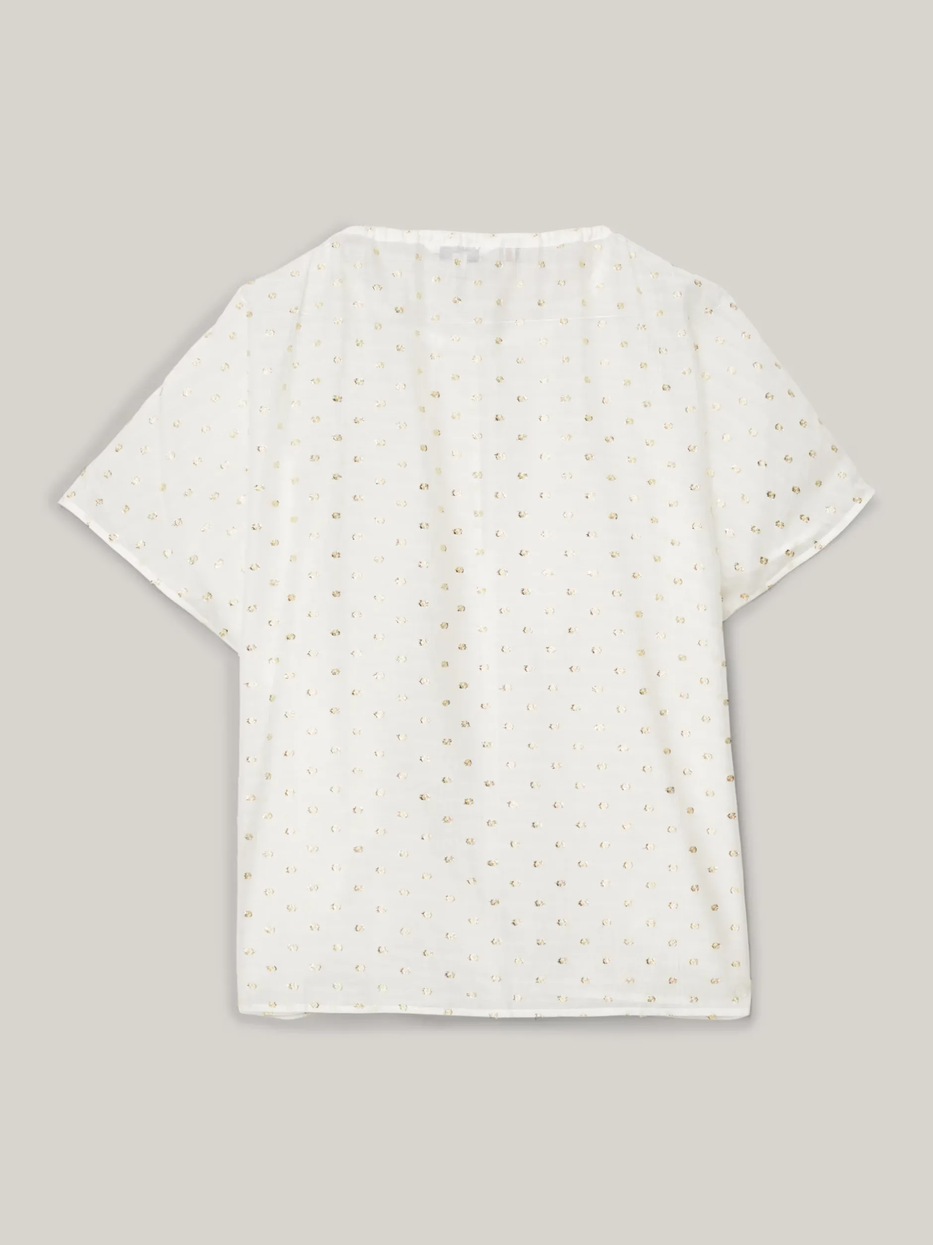 Koszule & Bluzki*Tommy Hilfiger Bluzka O Luźnym Kroju Z Metalicznym Haftem FIL COUPE WHITE/ GOLD