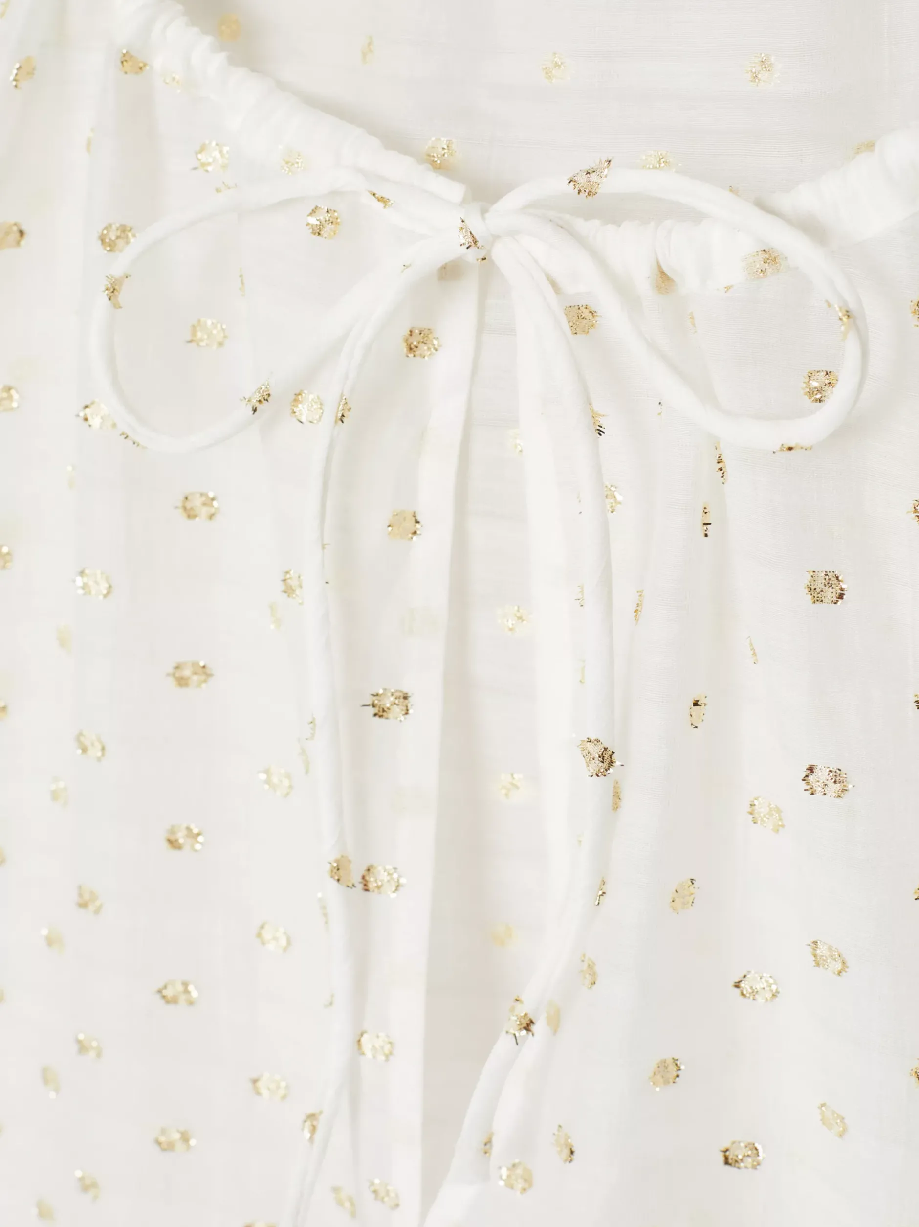 Koszule & Bluzki*Tommy Hilfiger Bluzka O Luźnym Kroju Z Metalicznym Haftem FIL COUPE WHITE/ GOLD