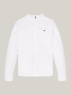 Topy I T-Shirty*Tommy Hilfiger Bluzka Z Kołnierzykiem Z Falbanką WHITE