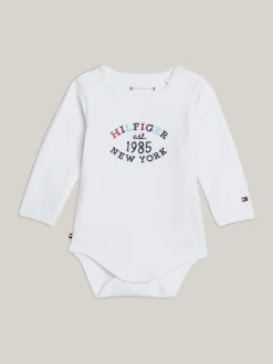 Dziewczynki|Chłopcy*Tommy Hilfiger Body Z Długim Rękawem I Logo Hilfiger Monotype WHITE