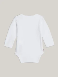 Dziewczynki|Chłopcy*Tommy Hilfiger Body Z Długim Rękawem I Logo Hilfiger Monotype WHITE