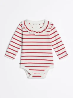 Dziewczynki|Chłopcy*Tommy Hilfiger Body Z Długim Rękawem W Paski Bretońskie HERITAGE PINK