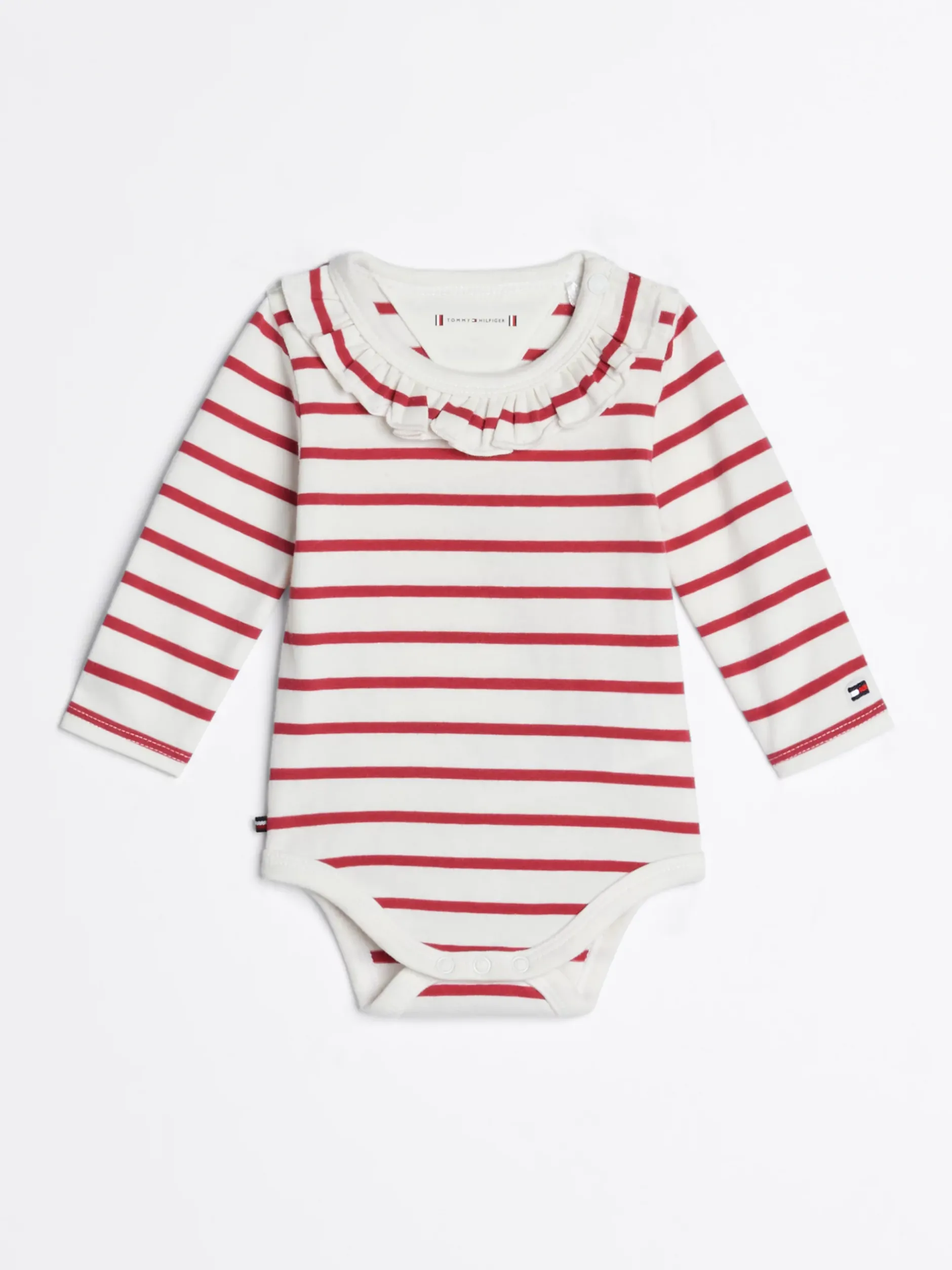 Dziewczynki|Chłopcy*Tommy Hilfiger Body Z Długim Rękawem W Paski Bretońskie HERITAGE PINK
