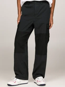 Spodnie*Tommy Hilfiger Bojówki Aiden O Obszernym Kroju BLACK